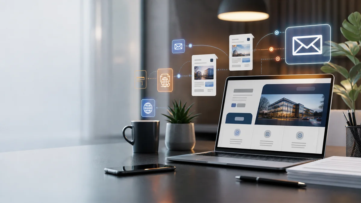 Digitaler Büroservice mit Geschäftsadresse, E-Mail, Website und Postprozess